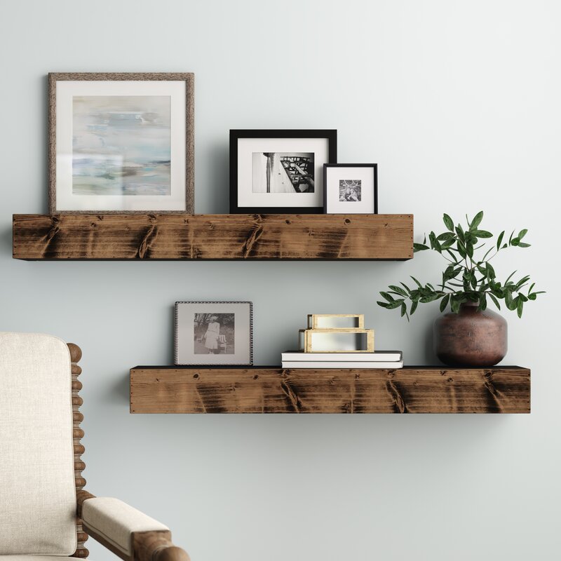 Floating Wood Shelves